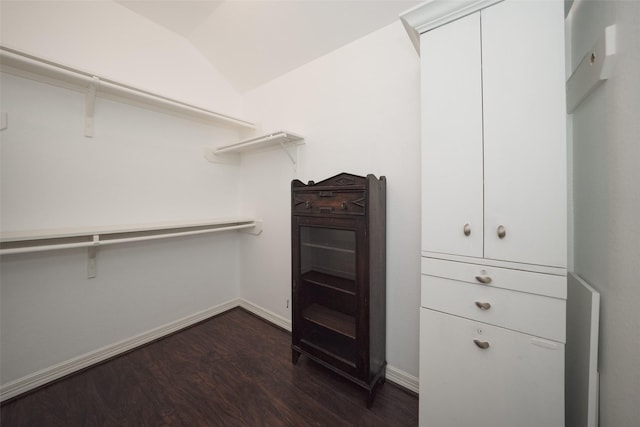10166 Hidden Creek Falls Ln, Brookshire, TX 77423 - spacious closet with dark wood-type flooring and vaulted ceiling