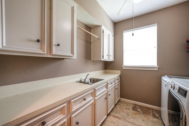 17603 Hidden Forest Dr, Spring, TX 77379 - laundry area featuring cabinet space and separate washer and dryer