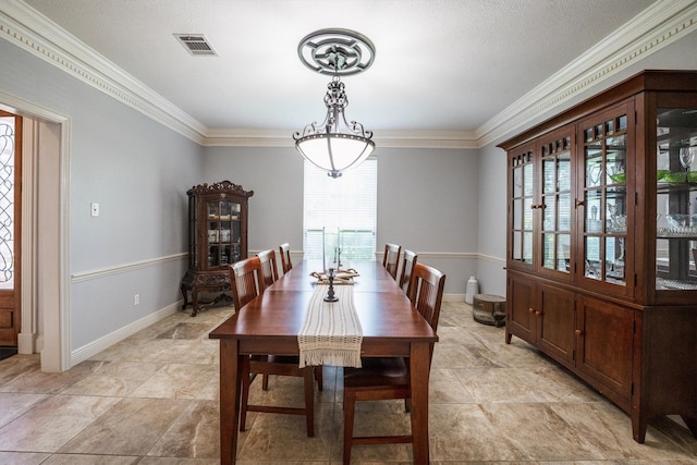 17603 Hidden Forest Dr, Spring, TX 77379 - dining space featuring plenty of natural light, ornamental molding, and light tile patterned floors