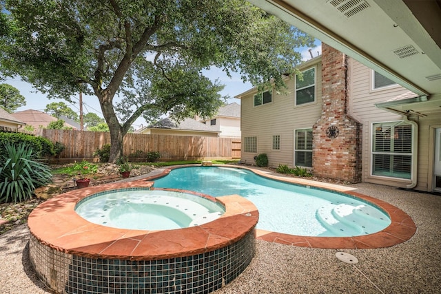 17603 Hidden Forest Dr, Spring, TX 77379 - view of pool with a fenced backyard and a pool with connected hot tub