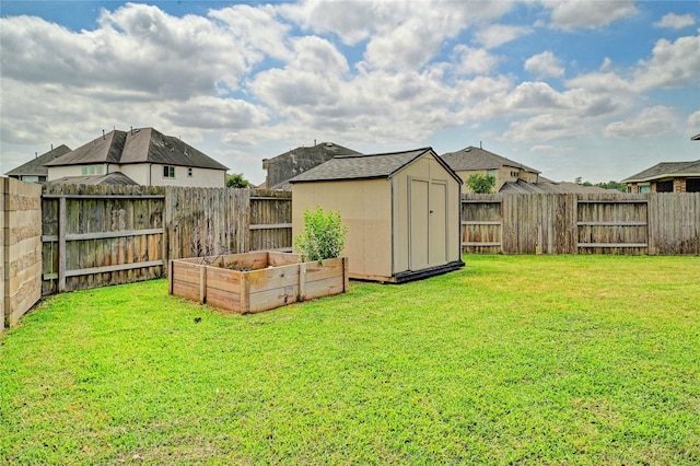3854 Fleetwood Falls Ln, Spring, TX 77386 - fenced backyard featuring a storage shed and a garden