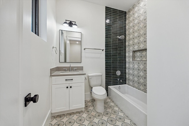 431 W 30th St, Houston, TX 77018 - bathroom featuring vanity, bathing tub / shower combination, and tile patterned flooring