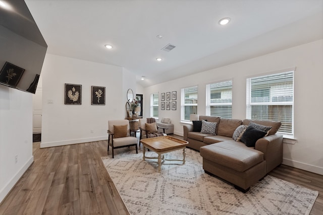 21635 Alberta Forest Cir, Magnolia, TX 77355 - living room featuring plenty of natural light, wood finished floors, and recessed lighting