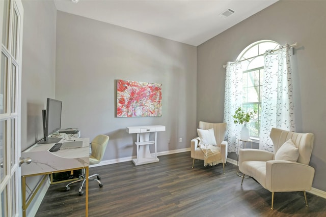 18415 Pin Oak Bend Dr, Cypress, TX 77433 - office area featuring wood finished floors and baseboards