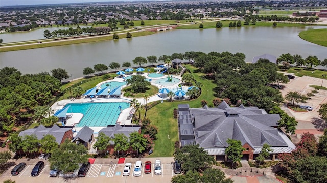 18415 Pin Oak Bend Dr, Cypress, TX 77433 - bird's eye view of a large body of water and a pool