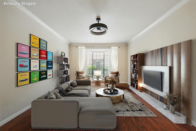2255 Braeswood Park Dr Unit 181, Houston, TX 77030 - living room with crown molding and wood finished floors
