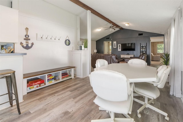 1040 County Road 206, Sargent, TX 77414 - dining area featuring light wood-style flooring and a ceiling fan