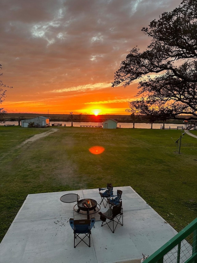1040 County Road 206, Sargent, TX 77414 - view of patio / terrace featuring a fire pit