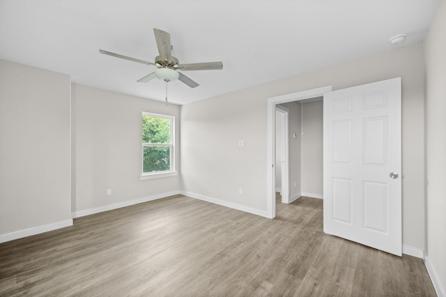 6313 Sandra St, Houston, TX 77028 - unfurnished bedroom featuring wood finished floors and ceiling fan