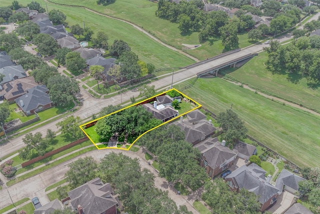 7422 Quiet Glen Dr, Sugar Land, TX 77479 - aerial view of residential area featuring property boundaries highlighted