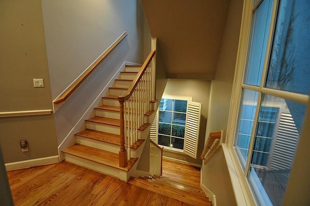 109 Dennis St, Houston, TX 77006 - stairs with wood finished floors and baseboards