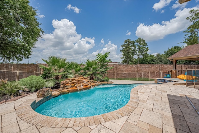 9526 Fern Wood Frst, Houston, TX 77040 - view of swimming pool with a patio area and a fenced backyard