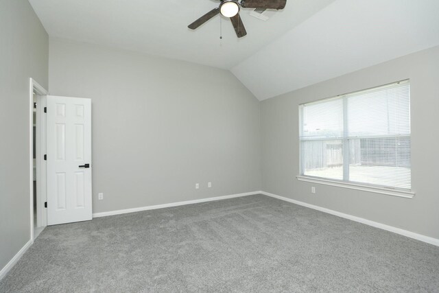 2522 Cardinal Elm St, Fresno, TX 77545 - carpeted empty room with ceiling fan and lofted ceiling