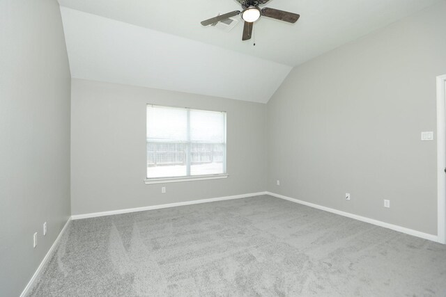 2522 Cardinal Elm St, Fresno, TX 77545 - carpeted empty room with ceiling fan and vaulted ceiling