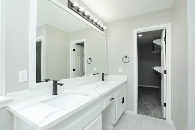 2522 Cardinal Elm St, Fresno, TX 77545 - full bathroom featuring double vanity and marble finish flooring