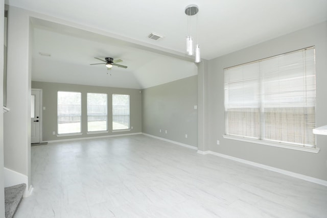 2522 Cardinal Elm St, Fresno, TX 77545 - empty room with ceiling fan and lofted ceiling