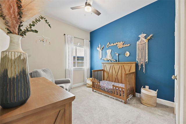 11819 Dockside Shores Dr, Cypress, TX 77433 - bedroom featuring carpet floors, a ceiling fan, and a nursery area