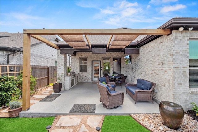 11819 Dockside Shores Dr, Cypress, TX 77433 - view of patio / terrace with an outdoor hangout area and outdoor dining space