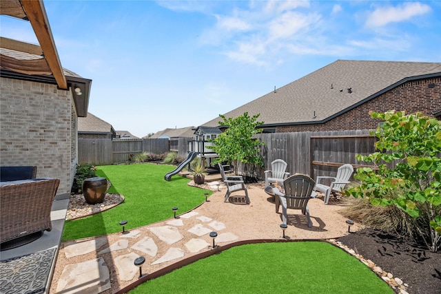 11819 Dockside Shores Dr, Cypress, TX 77433 - fenced backyard with a patio and a playground