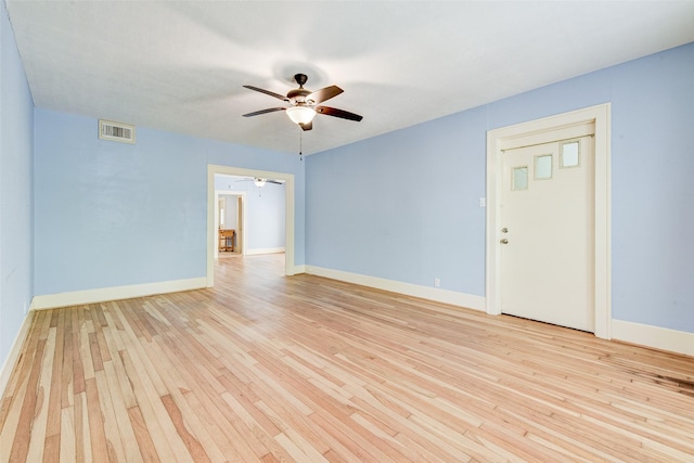 1737 Branard St, Houston, TX 77098 - empty room with ceiling fan and light wood-style flooring