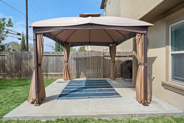 1509 Grayson Oaks Pl, Houston, TX 77043 - view of patio / terrace featuring a gazebo