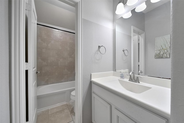 21283 Lily Springs Dr, Porter, TX 77365 - bathroom featuring vanity, tile patterned floors, and washtub / shower combination