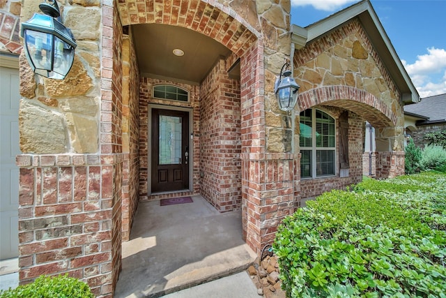 21283 Lily Springs Dr, Porter, TX 77365 - doorway to property with brick siding and stone siding