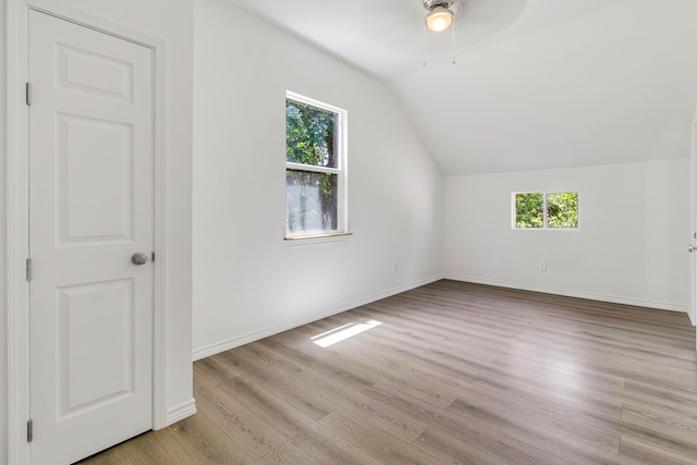 220 Tortuga Way, Point Blank, TX 77364 - bonus room featuring a ceiling fan, wood finished floors, and lofted ceiling
