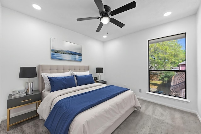 20923 Marcin Dr, Spring, TX 77388 - carpeted bedroom with recessed lighting and a ceiling fan