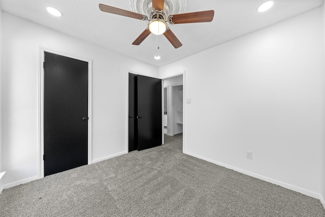 20923 Marcin Dr, Spring, TX 77388 - unfurnished bedroom with carpet, recessed lighting, and ceiling fan