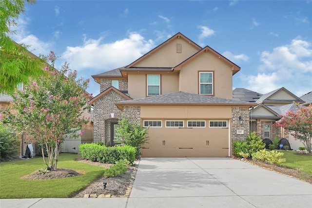 1410 Woods Lake Ct, Houston, TX 77047 - traditional home featuring stucco siding, driveway, a garage, and a front lawn