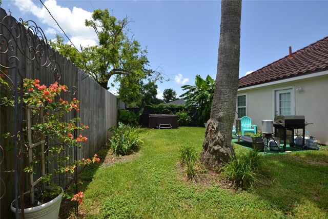 278 Debbie Ln, San Leon, TX 77539 - fenced backyard featuring a hot tub