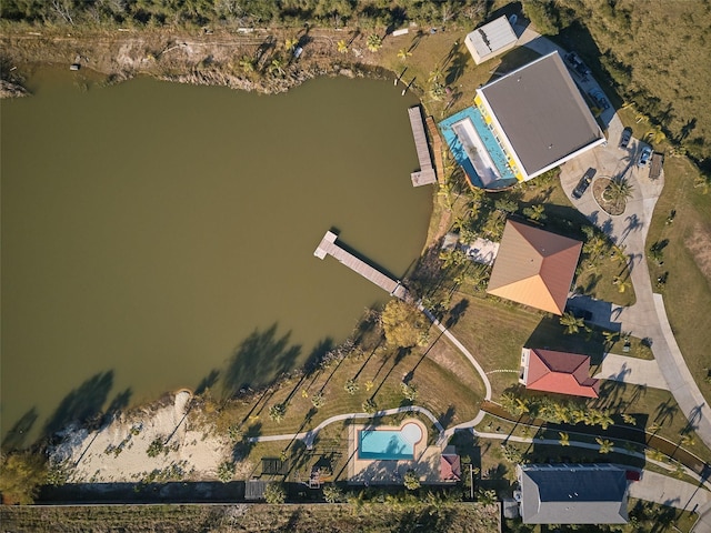 278 Debbie Ln, San Leon, TX 77539 - aerial view of property's location with a large body of water and a pool area