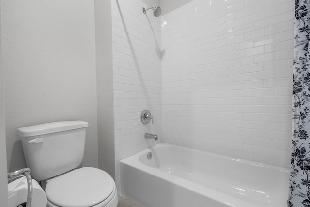 19911 Curved Steel Dr, Cypress, TX 77433 - full bathroom featuring shower / tub combo with curtain and toilet