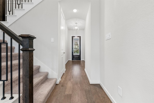 19911 Curved Steel Dr, Cypress, TX 77433 - foyer entrance with wood finished floors and stairs