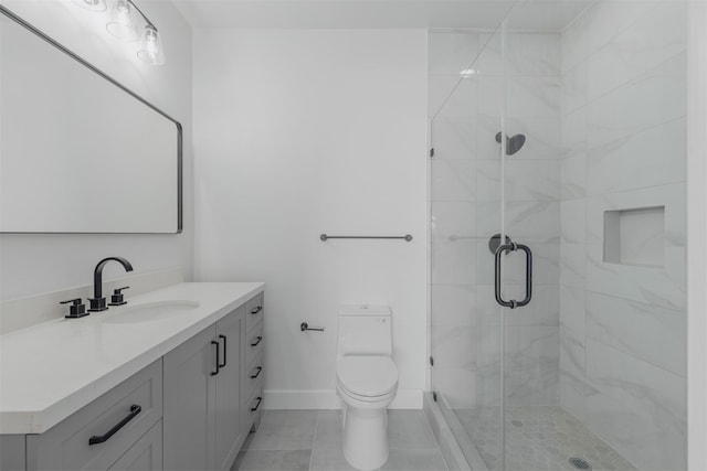 2211 Briarglen Dr Unit 502, Houston, TX 77027 - full bathroom with vanity, a shower stall, and tile patterned floors