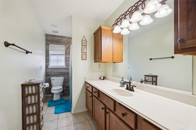 176 Bending Oak, Pollok, TX 75969 - bathroom with vanity, tile patterned flooring, and a shower with shower curtain