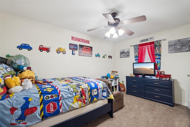 176 Bending Oak, Pollok, TX 75969 - bedroom featuring light colored carpet and ceiling fan