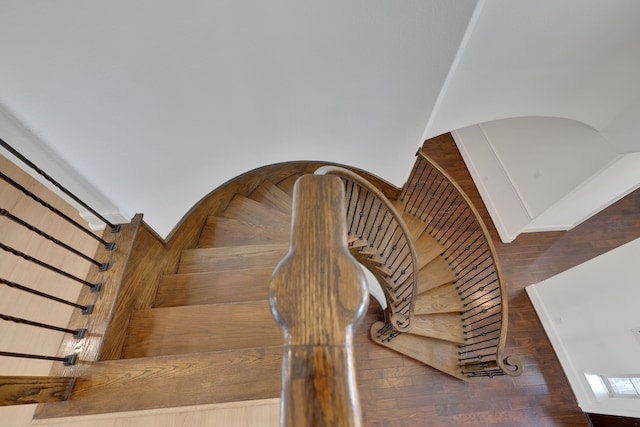 24918 Granite Bluff Ln, Katy, TX 77494 - stairway with wood finished floors