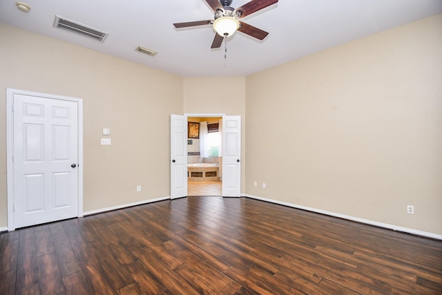 22602 Water Edge Ln, Katy, TX 77494 - unfurnished bedroom with wood finished floors, ensuite bathroom, and ceiling fan