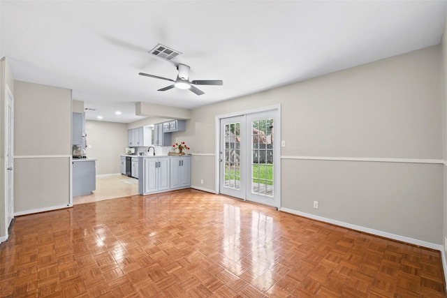 9614 Hammerly Blvd, Houston, TX 77080 - unfurnished living room with a ceiling fan and recessed lighting