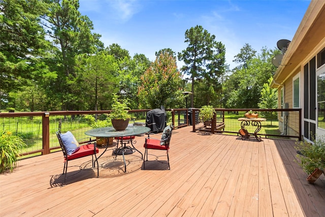 847 Cottletown Rd, Smithville, TX 78957 - deck featuring outdoor dining area and grilling area