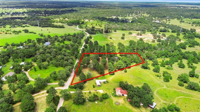 847 Cottletown Rd, Smithville, TX 78957 - aerial view of property and surrounding area featuring property boundaries highlighted and a forest