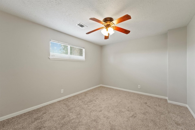 15002 Walters Rd, Houston, TX 77068 - empty room featuring a ceiling fan, carpet floors, and a textured ceiling