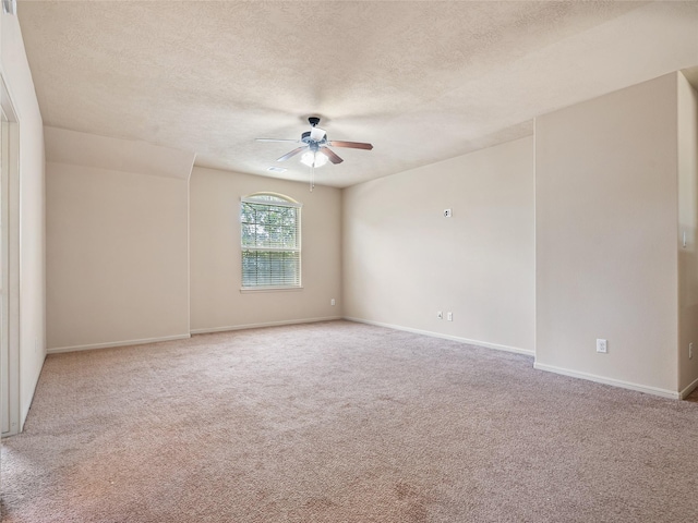 2513 Crestmoon Ct, Houston, TX 77089 - spare room featuring a ceiling fan, light colored carpet, and a textured ceiling