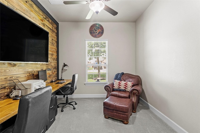 2928 San Milan Pass, Round Rock, TX 78665 - carpeted office with ceiling fan and baseboards
