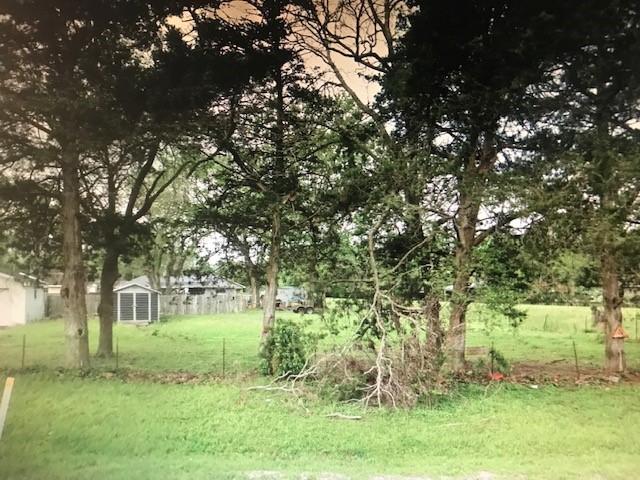 3417 Doris St, Bay City, TX 77414 - view of green lawn featuring a storage unit