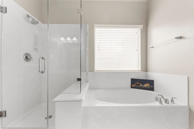 31820 Forest Oak Ln, Conroe, TX 77385 - full bathroom with a bath and a stall shower