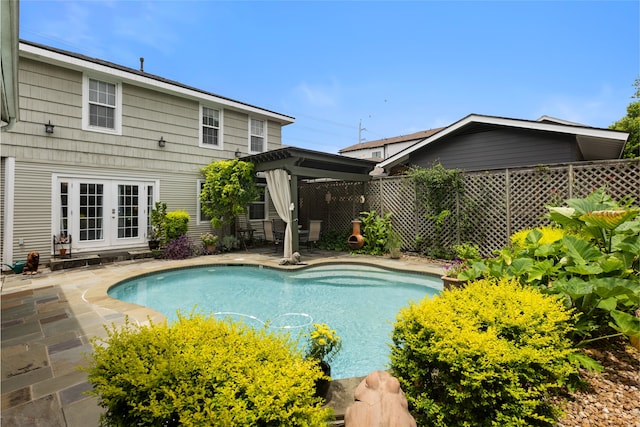 1311 Peden St, Houston, TX 77006 - view of pool with french doors and a patio area