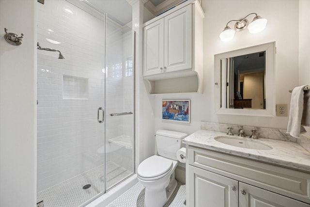 3001 Tangley Rd, West University Place, TX 77005 - full bathroom with a shower stall, vanity, and tile patterned floors